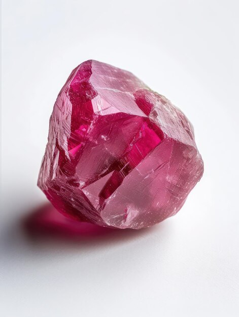 Photo uncut red ruby stone