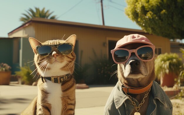 Photo undercover pals cat amp dog's hilarious mission in la suburbia