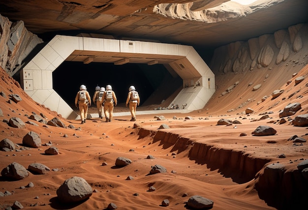 underground bunker discover on a Mars neighborhood