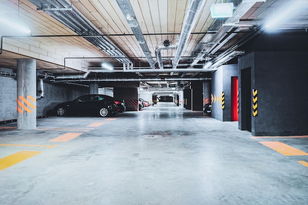 Underground Parking garage of a modern apartment house