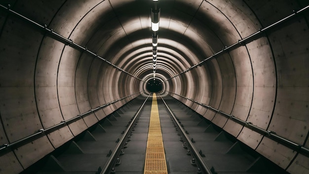 Underground tunnel and the railway in new york city united states