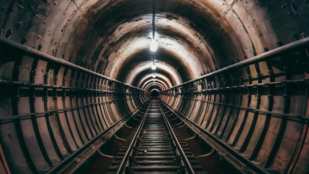 Underground tunnel and the railway in new york city