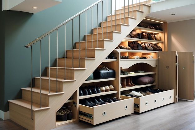 UnderStair PullOut Shoe Storage Organizational Solution AI