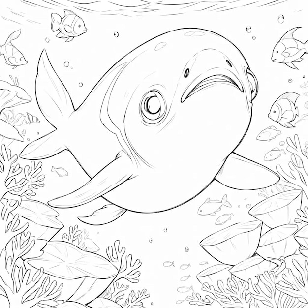 Photo underwater animal coloring page ideas