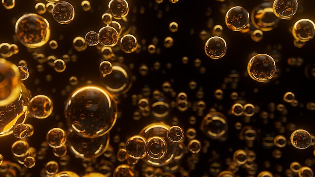 Underwater bubbles Abstract orange premium photo