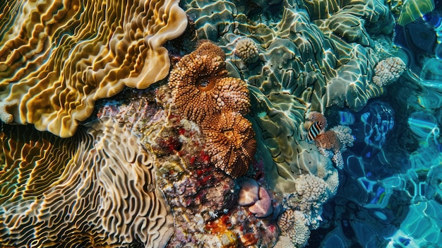 Photo underwater coral reef ecosystem