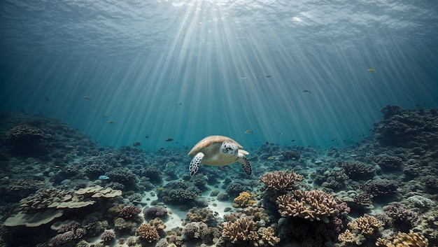 Underwater coral reefs are diverse ecosystems formed by coral polyps crucial for ocean health