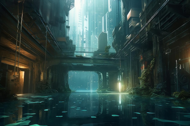 Underwater futuristic city Generate Ai