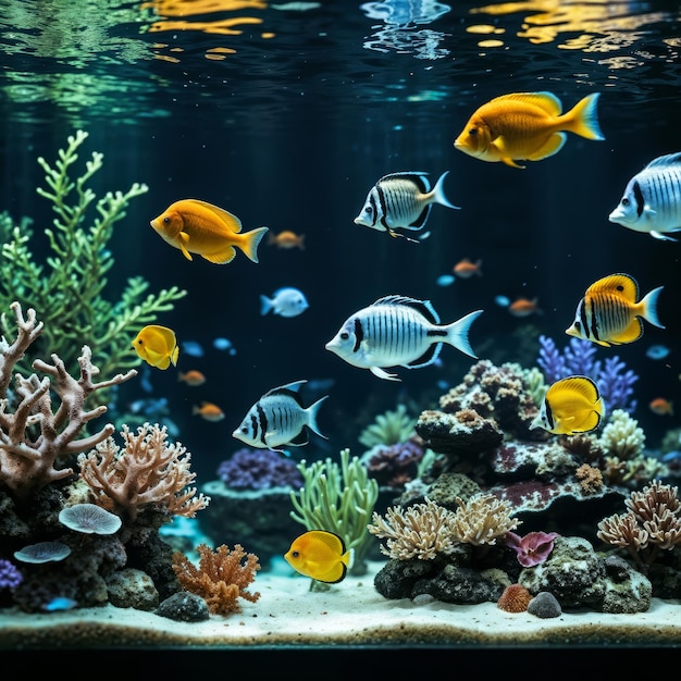 Underwater Landscape Fishes in the Aquarium