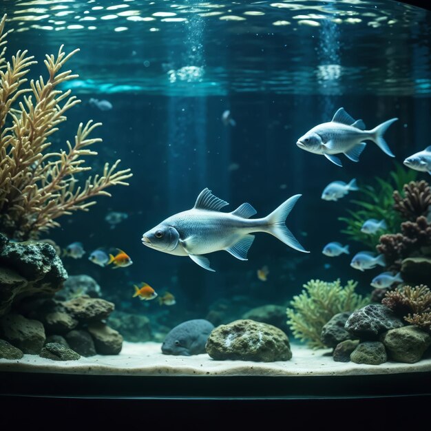 Underwater Landscape Fishes in the Aquarium