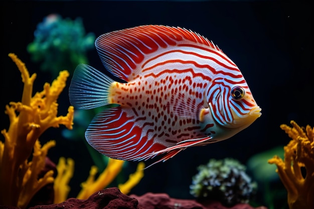 Underwater Majesty Captivating Portrait of Discus Fish in Aquarium AR 32