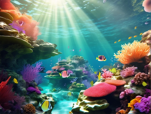 Underwater Marine Life 4k background