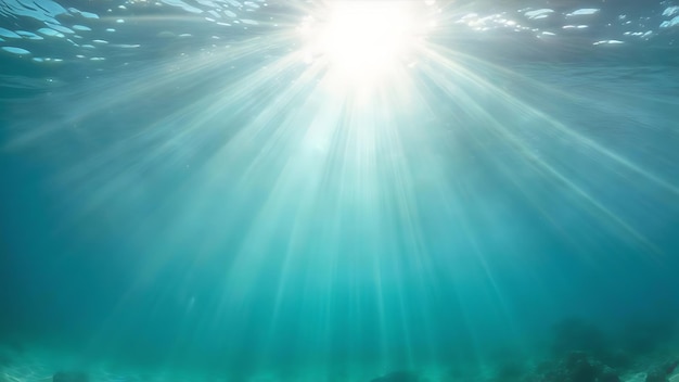 Photo an underwater photo of a sun shining over the ocean