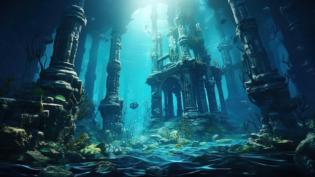 Photo underwater pillar