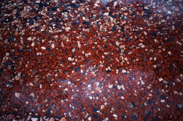 Underwater red stones texture background