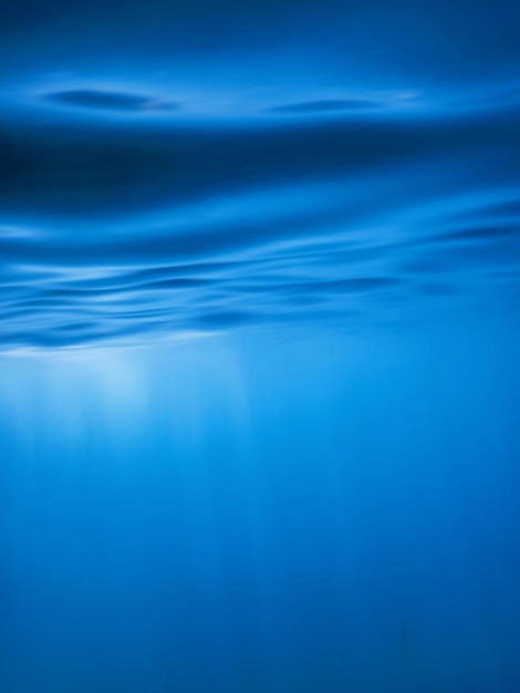 Underwater sea surface, Blue background, waves background