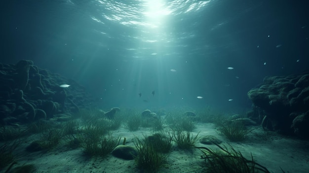 Underwater Seabed in 3D with Atmospheric Clarity Perfect for Every Oceanic Scene