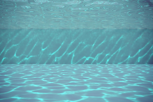 Underwater swimming pool with sun light the effect of the caustic 3d illustration