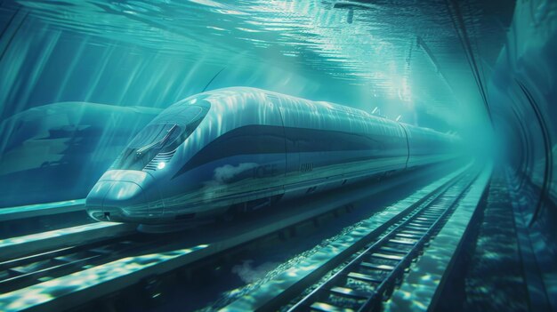 Photo underwater train tunnel