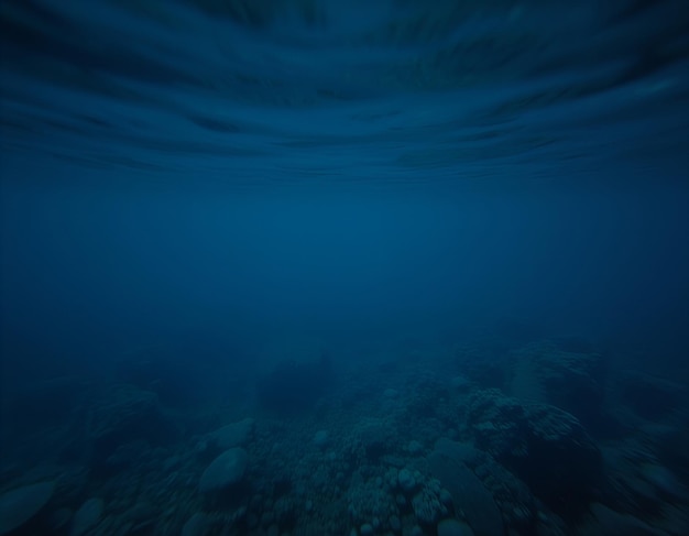 Photo a underwater view of a coral reef with a blue background