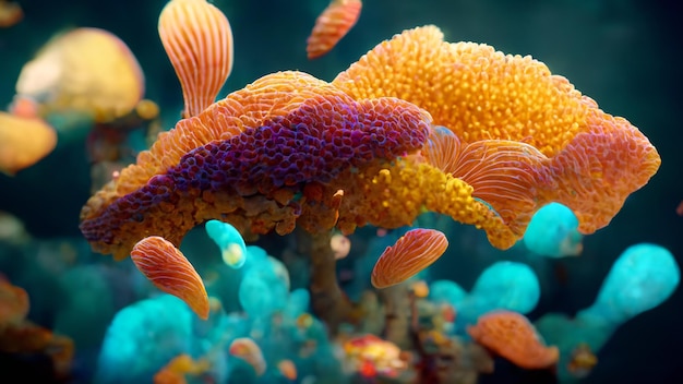 underwater world with realistic plants