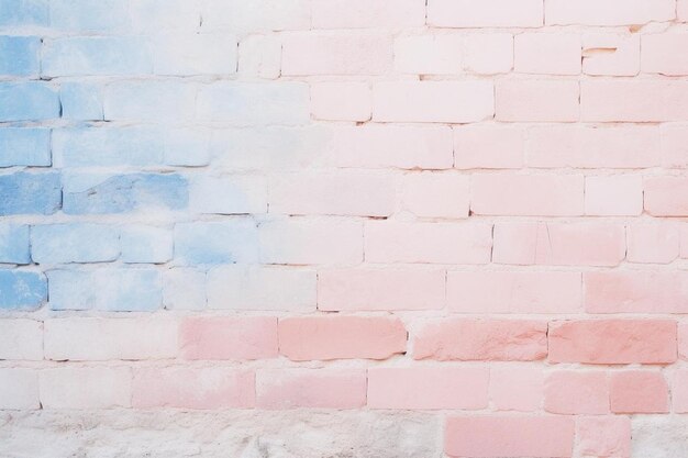 Uneven brick wall in light colors