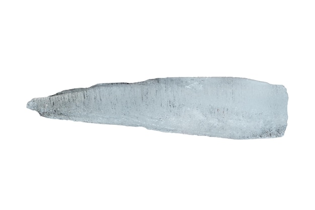 Uneven piece of ice isolated on white background