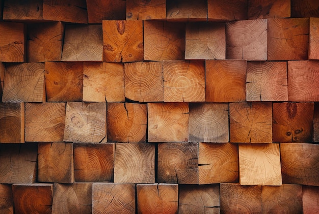 Uneven wooden cube tiles different angles wooden texture background Backdrop for design Place for text