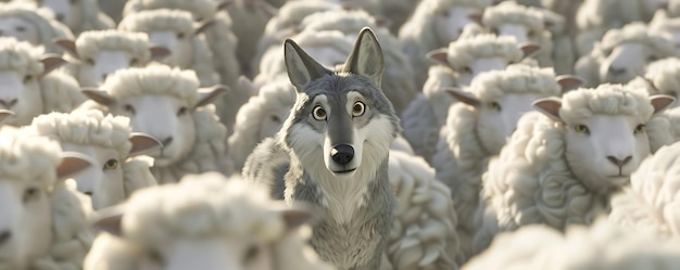 The Unexpected Presence of a Wolf in a Flock of White Sheep