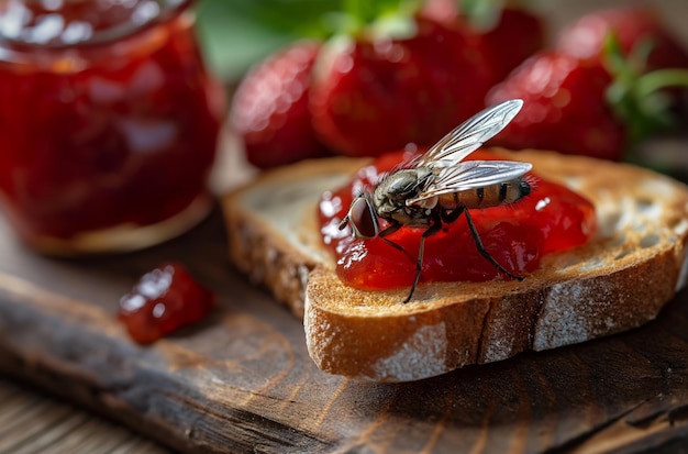 Unexpected visitor on sweet breakfast