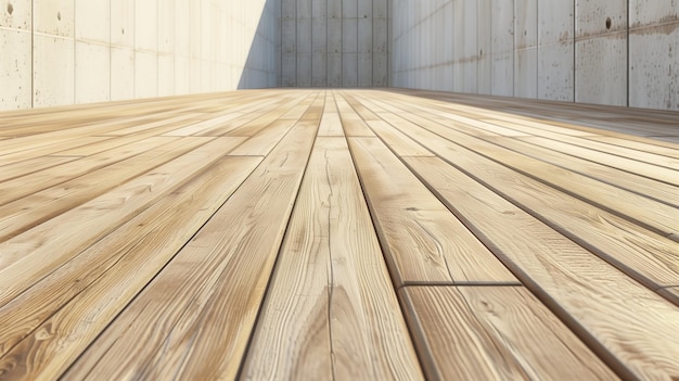 Unfinished Wood Floor in an Empty Room