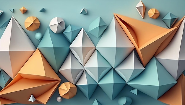 Unfolding creativity and exploring geometric colorful paper craft design as a background