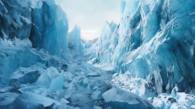 Unforgiving chilly surface of ice sheet Creative resource AI Generated