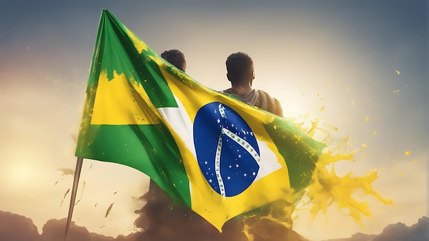 Unfurling the Colors of Freedom with Flag People Joy and Pride in Brazil's Independence Day