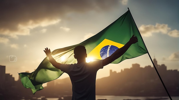 Unfurling the Colors of Freedom with Flag People Joy and Pride in Brazil's Independence Day