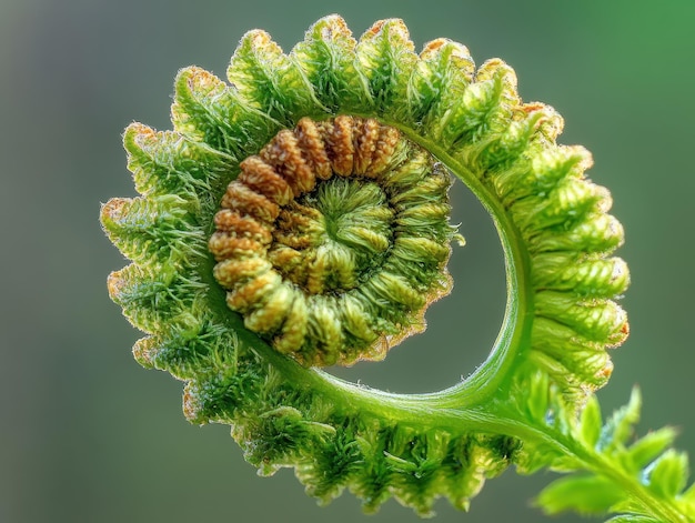 Photo unfurling fern opening slowly symbolizing patience