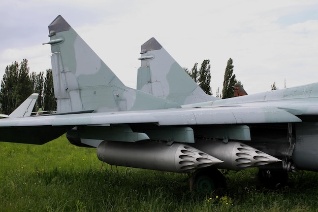 Unguided Rocket Systems On Landed Military Double-Fin Aircraft