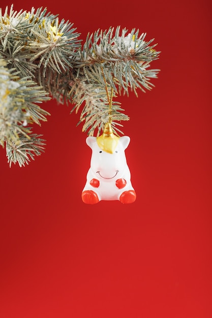 Unicorn figurine on a Christmas tree