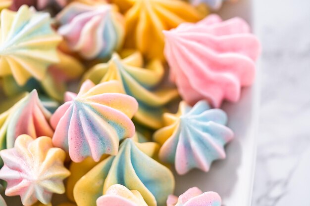 Unicorn meringue cookies