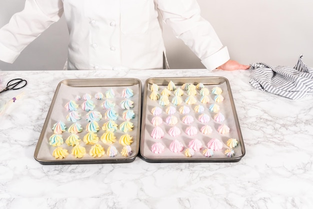 Unicorn meringue cookies