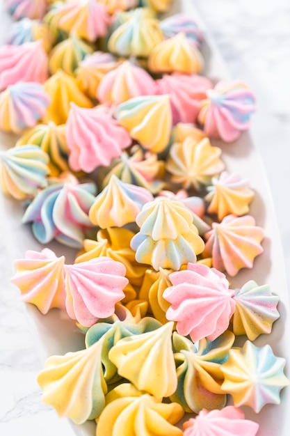 Unicorn meringue cookies