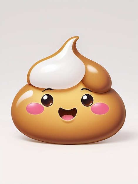 unicorn rainbow kawaii poop emoji on white background