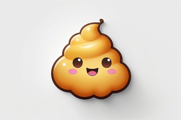 unicorn rainbow kawaii poop emoji on white background