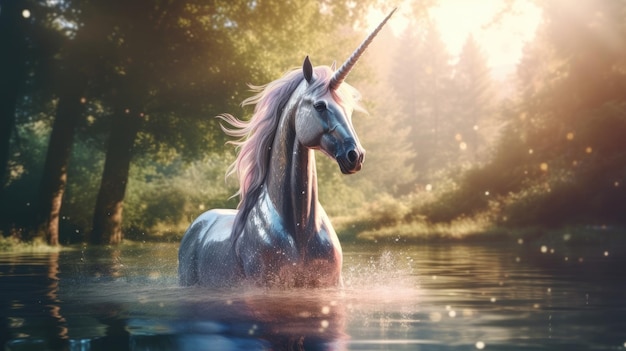 Unicorn in the water wallpaper