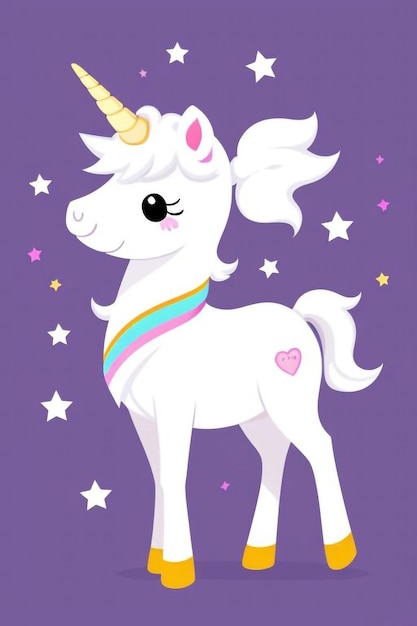 Photo a unicorn with a heart on its neck