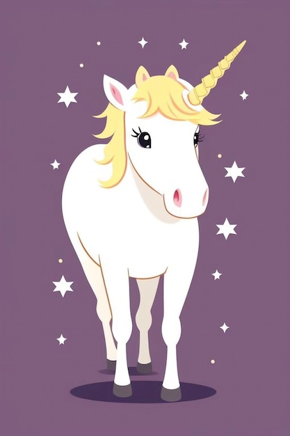 Photo a unicorn with a long mane and the words unicorn on it