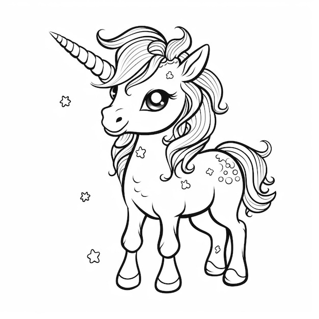 A unicorn with a mane and tail that says'unicorn'on it