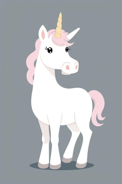 a unicorn with a pink mane and pink tail