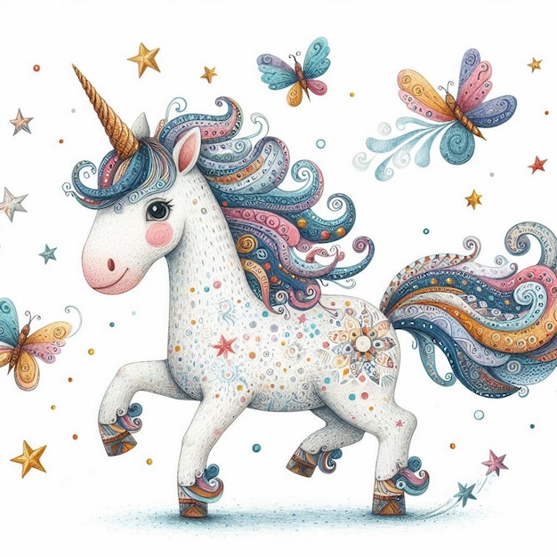 a unicorn with a rainbow on its head and the words unicorns on the bottom