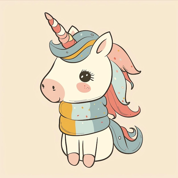 Unicorn with a scarf